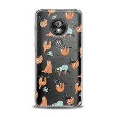 Lex Altern TPU Silicone Motorola Case Sleepy Orange Sloths