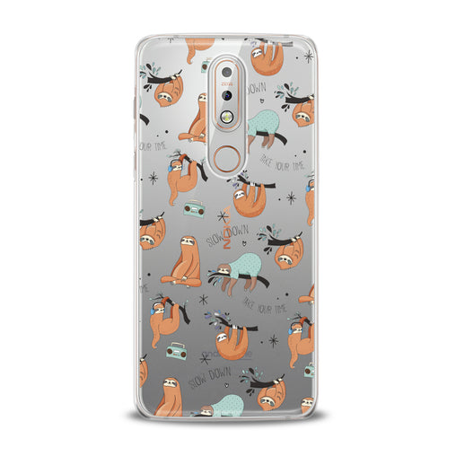 Lex Altern Sleepy Orange Sloths Nokia Case