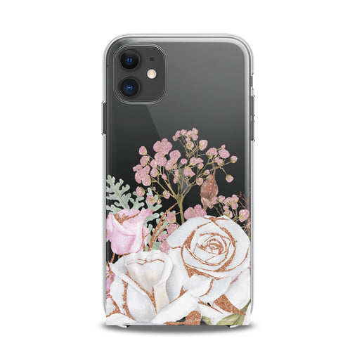 Lex Altern TPU Silicone iPhone Case White Rose Pattern