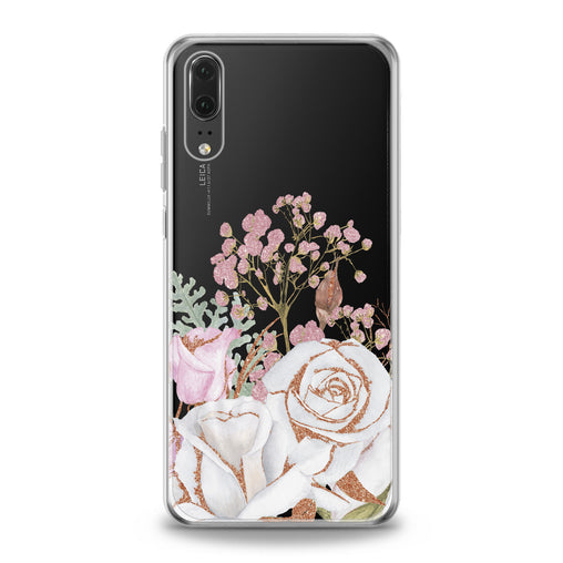 Lex Altern White Rose Pattern Huawei Honor Case