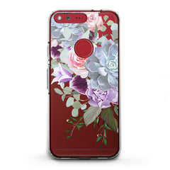 Lex Altern TPU Silicone Google Pixel Case Purple Floral Pattern