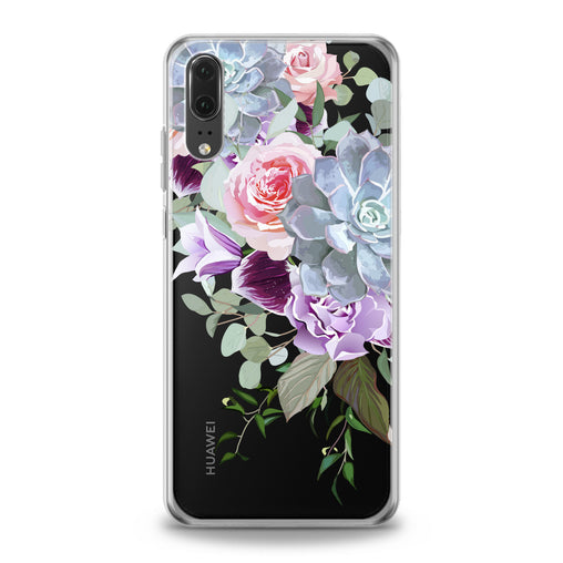 Lex Altern Purple Floral Pattern Huawei Honor Case