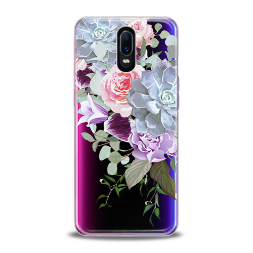 Lex Altern Purple Floral Pattern Oppo Case