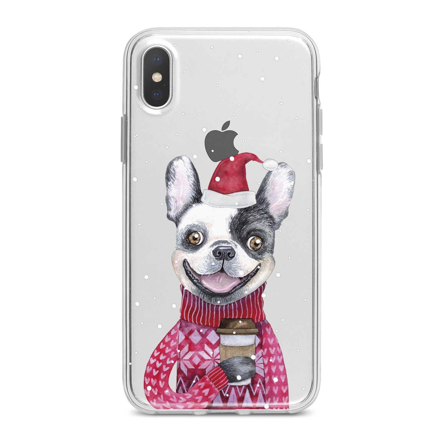 Lex Altern Happy Dog Santa Phone Case for your iPhone & Android phone.