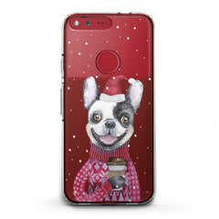 Lex Altern TPU Silicone Google Pixel Case Happy Dog Santa