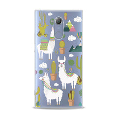 Lex Altern TPU Silicone Sony Xperia Case White Llama Pattern