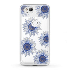 Lex Altern TPU Silicone Google Pixel Case Painted Blue Sunflowers