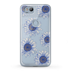 Lex Altern TPU Silicone Google Pixel Case Painted Blue Sunflowers