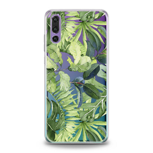 Lex Altern Abstract Green Leaves Huawei Honor Case