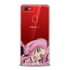 Lex Altern TPU Silicone Oppo Case Pink Hairstyle