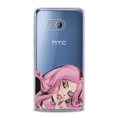 Lex Altern TPU Silicone HTC Case Pink Hairstyle