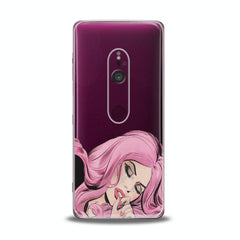 Lex Altern TPU Silicone Sony Xperia Case Pink Hairstyle