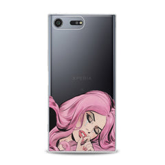 Lex Altern TPU Silicone Sony Xperia Case Pink Hairstyle