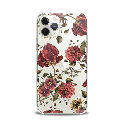 Lex Altern TPU Silicone iPhone Case Painted Red Flowers