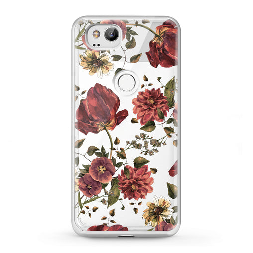 Lex Altern Google Pixel Case Painted Red Flowers