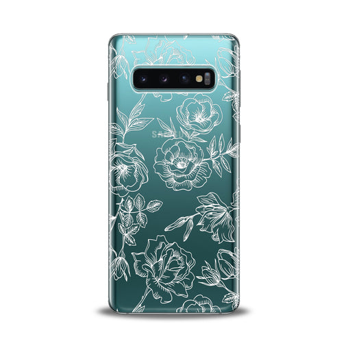 Lex Altern White Roses Print Samsung Galaxy Case