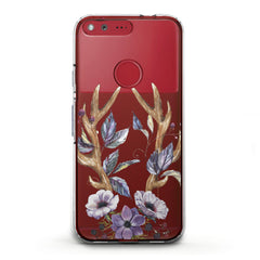 Lex Altern TPU Silicone Google Pixel Case Floral Antlers Art