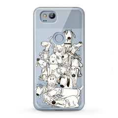Lex Altern TPU Silicone Google Pixel Case Drawing Dogs