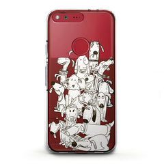 Lex Altern TPU Silicone Google Pixel Case Drawing Dogs