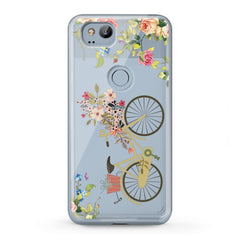 Lex Altern TPU Silicone Google Pixel Case Floral Bicycle Theme
