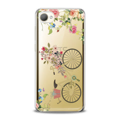 Lex Altern TPU Silicone HTC Case Floral Bicycle Theme