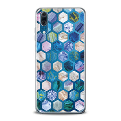 Lex Altern TPU Silicone Huawei Honor Case Blue Honeycombs