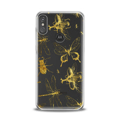 Lex Altern TPU Silicone Motorola Case Golden Insects