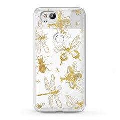Lex Altern TPU Silicone Google Pixel Case Golden Insects