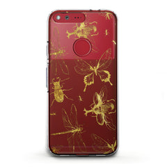 Lex Altern TPU Silicone Google Pixel Case Golden Insects