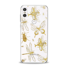 Lex Altern TPU Silicone Motorola Case Golden Insects
