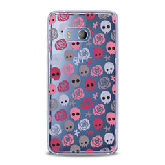 Lex Altern TPU Silicone HTC Case Floral Skulls