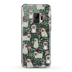 Lex Altern TPU Silicone Samsung Galaxy Case Kawaii Floral Pug