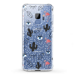 Lex Altern TPU Silicone Samsung Galaxy Case Black Cacti Stickers