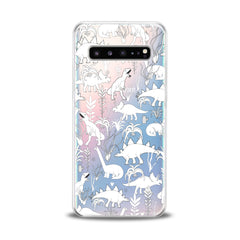 Lex Altern TPU Silicone Samsung Galaxy Case White Printed Dinos