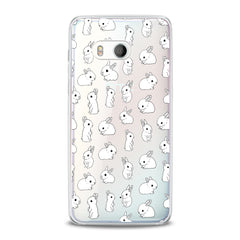 Lex Altern TPU Silicone HTC Case Cute White Bunnies Pattern