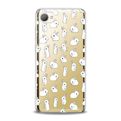 Lex Altern TPU Silicone HTC Case Cute White Bunnies Pattern