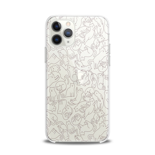 Lex Altern TPU Silicone iPhone Case Drawing Cats Pattern
