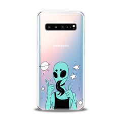 Lex Altern TPU Silicone Samsung Galaxy Case Green Crazy Alien