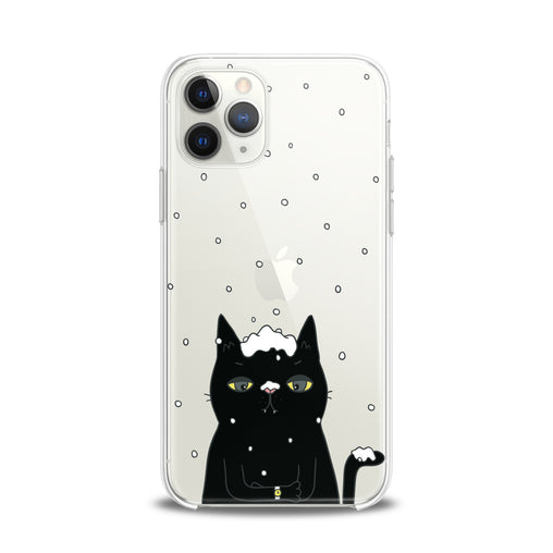 Lex Altern TPU Silicone iPhone Case Black Snowy Cat