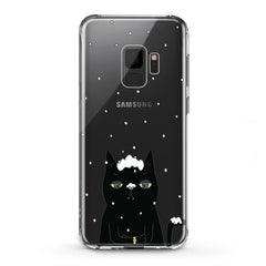 Lex Altern TPU Silicone Samsung Galaxy Case Black Snowy Cat