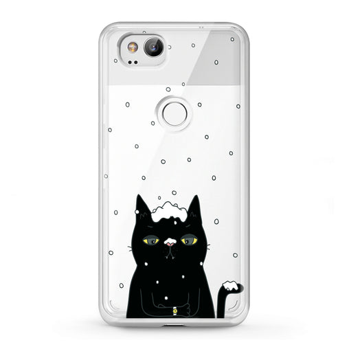 Lex Altern Google Pixel Case Black Snowy Cat