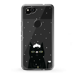 Lex Altern TPU Silicone Google Pixel Case Black Snowy Cat