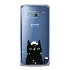 Lex Altern TPU Silicone HTC Case Black Snowy Cat