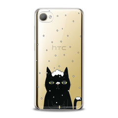 Lex Altern TPU Silicone HTC Case Black Snowy Cat