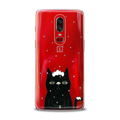 Lex Altern TPU Silicone OnePlus Case Black Snowy Cat