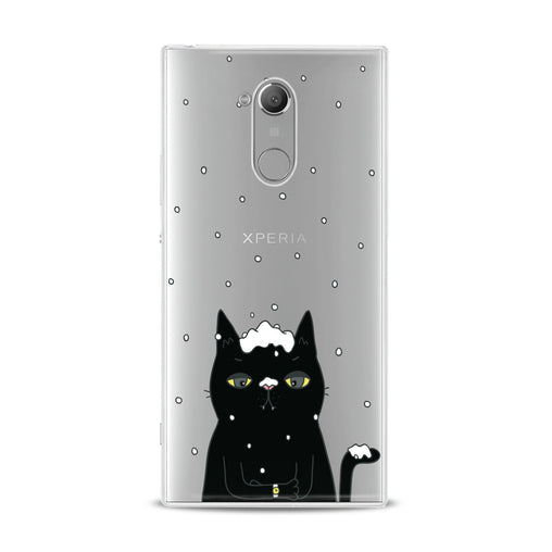 Lex Altern Black Snowy Cat Sony Xperia Case
