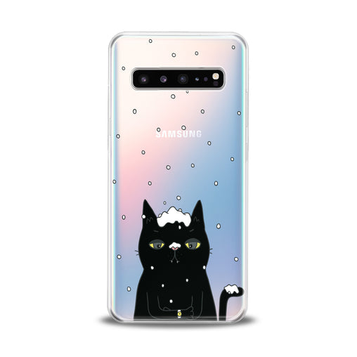 Lex Altern Black Snowy Cat Samsung Galaxy Case