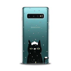 Lex Altern TPU Silicone Samsung Galaxy Case Black Snowy Cat