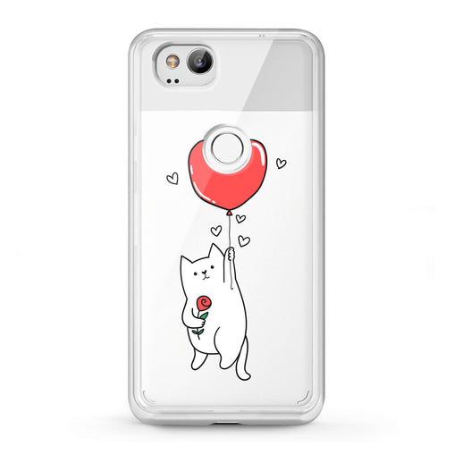 Lex Altern Google Pixel Case Heart Balloon Cat