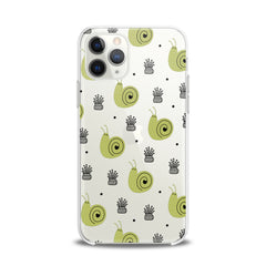 Lex Altern TPU Silicone iPhone Case Green Snail Pattern